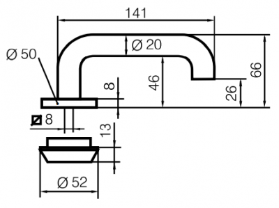 Ручка ABLOY EXIT EH060 PRESTO 3-20/030 внутренняя с защищенным щитком снаружи
