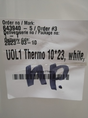 УЦЕНКА (№13) UOL1 (L1T1023WR2) Thermo KASKI со стеклом, Белая NCS S 0502-Y, 10*23, ПР, замок  LC200