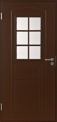 BASIC B0020 со стеклом, Коричневая NCS S 8005-Y20R,10*21, ЛЕВАЯ , замок LC102