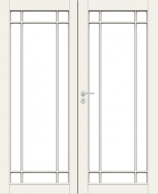 Дверь Nord Fin Doors модель 134 pari двухстворчатая, Белый NCS S 0502-Y, M13x21, Универсальная