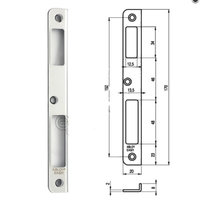 Запорная планка EA321 правая стандарта DIN (сторонность 2.4), Abloy 