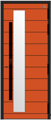 Уличная Теплая алюминиевая дверь с терморазрывом TX-8 двухцветная М10*23, с биометрическим замком DIRCODE