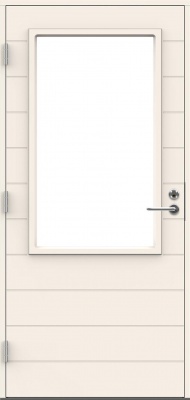 Входная дверь для террас и балконов SWEDOOR by Jeld-Wen Terrace Eco Huron W14, M10x21, Левая, Белый NCS S 0502-Y