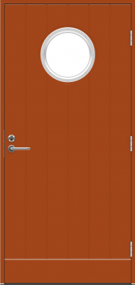Теплая входная дверь SWEDOOR by Jeld-Wen Function Coral Eco, оранжевая, цвет NCS S 3560-Y60R, с замком ABLOY LC200