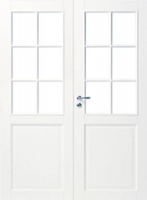 Дверь белая массивная SWEDOOR by Jeld-Wen Craft 102, двустворчатая
