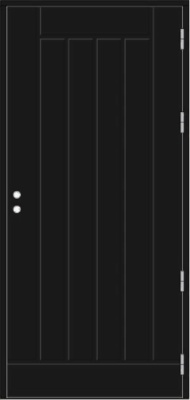 UO1 (O1T1023KR) Thermo KASKI глухая, Чёрная RAL9005, 10*23, ПРАВАЯ, замок ASSA 8765 