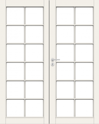 Дверь Смарт Дорс модель 105 pari двухстворчатая, Белый NCS S 0502-Y, M13x21, Универсальная