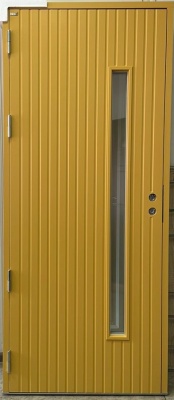 Дверь входная Kaski Kiilo Thermo, желтая, М9, левая, с замком ABLOY LC102