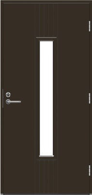 Теплая входная дверь SWEDOOR by Jeld-Wen Function Azov Eco с замком ASSA 565, высотой M23, тёмно-коричневая