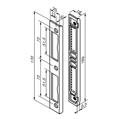 Запорная планка (ответная планка) Abloy 4669