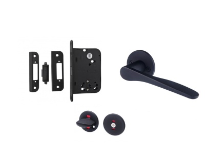 Комплект фурнитуры NFD_2_2014MWC_B для дверей в санузел в черном цвете