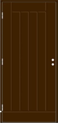 Дверь входная Kaski VO2X, тёмно-коричневая + VAL565SETC (Ручка и цилиндр в комплекте), 10*21, левое