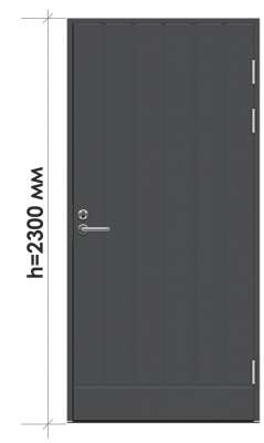 Теплая входная дверь SWEDOOR by Jeld-Wen Function F1894 М23 темно-серая (NCS S7502-B) с замком LC200