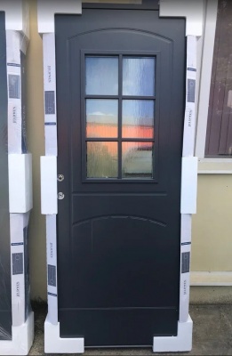Теплая входная дверь SWEDOOR by Jeld-Wen Function F2000 W71, темно-серая (цвет - RR23) фотография