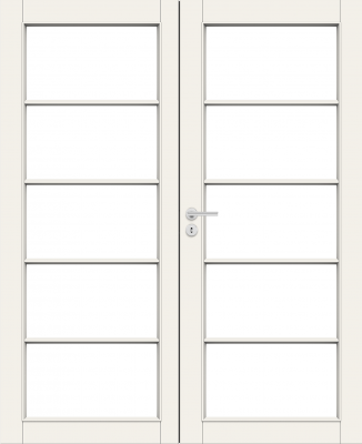 Дверь Смарт Дорс модель 129 pari двухстворчатая, Белый NCS S 0502-Y, M13x21, Универсальная