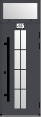 Уличная алюминиевая входная дверь с терморазрывом Werker Termo Plus 1060*2800, снаружи RAL 7024, внутри Ral 9010