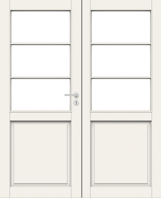 Дверь Nord Fin Doors модель 132 pari двухстворчатая, Белый NCS S 0502-Y, M13x21, Левая