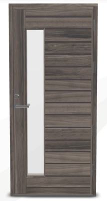 Дверь входная Kaski Puudesign Tyyni, М9x21, левая, замок LC200, цвет - Kaskipuun kuultoharmaa (Tammerfors)