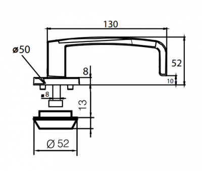 Ручка ABLOY EXIT EH006 POLAR 6/030 внутренняя с защищенным щитком снаружи