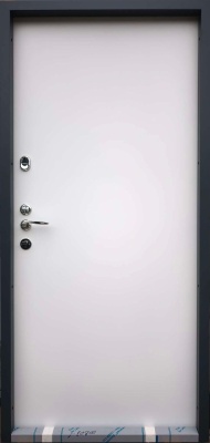 Тёплая входная дверь NORD 70 НР11, серая (RAL7016) / муар (RAL 9003) фотография