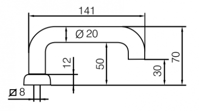 Ручка ABLOY EXIT EH060 PRESTO 3-20/0650 двусторонняя с раздельным штоком