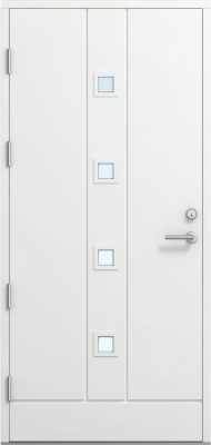 Дверь входная Kaski FE1, Белый NCS S 0502-Y, M10x21, Левая