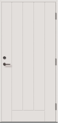 Теплая входная дверь Viljandi EU Basic B0010, белая, Белый NCS S 0502-Y, M9x21, Правая