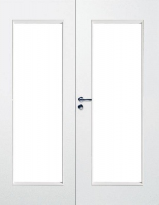 Дверь SWEDOOR by Jeld-Wen модель Stable 410 Двустворчатая дверь белая