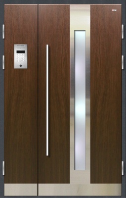 Дверь металлическая для подъезда Nord Женева со стеклопакетом