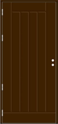 Дверь входная Kaski UO1, тёмно-коричневая, с замком ASSA 8765, М9*21, ЛЕВАЯ