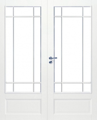 Дверь белая массивная SWEDOOR by Jeld-Wen Craft 130, двустворчатая, M15(705+715)х21, Правая, Белый NCS S 0502-Y
