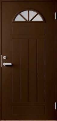 Теплая входная дверь SWEDOOR by Jeld-Wen Basic B0050, коричневая (цвет RR32) фотография