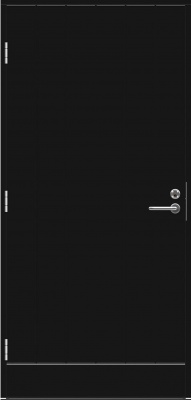 Теплая входная дверь SWEDOOR by Jeld-Wen Function Barents Eco с замком ABLOY LC200 черная, M9x21, Левая