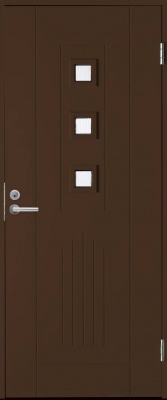 Теплая входная дверь SWEDOOR by Jeld-Wen Basic B0060, коричневая (цвет RR32) фотография