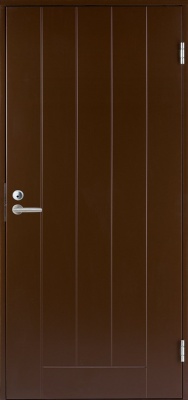 фото теплая входная дверь swedoor by jeld-wen basic b0010, коричневая (цвет rr32)