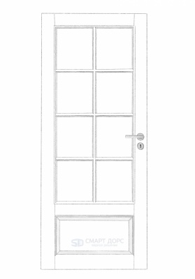  Дверь Смарт Дорс модель Хели 3P/8LR, Белый NCS S 0502-Y, M9x21, Левая