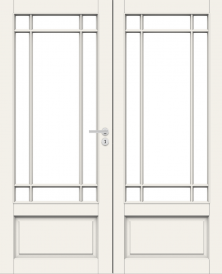Дверь Смарт Дорс модель 130 pari двухстворчатая, Белый NCS S 0502-Y, M13x21, Левая