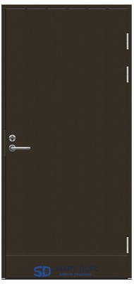 фото теплая входная дверь swedoor by jeld-wen function f1894 коричневая (цвет ncs s 8005-y20r) с замком lc200