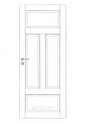  Дверь Смарт Дорс модель 124, Белый NCS S 0502-Y, M10x21, Универсальная